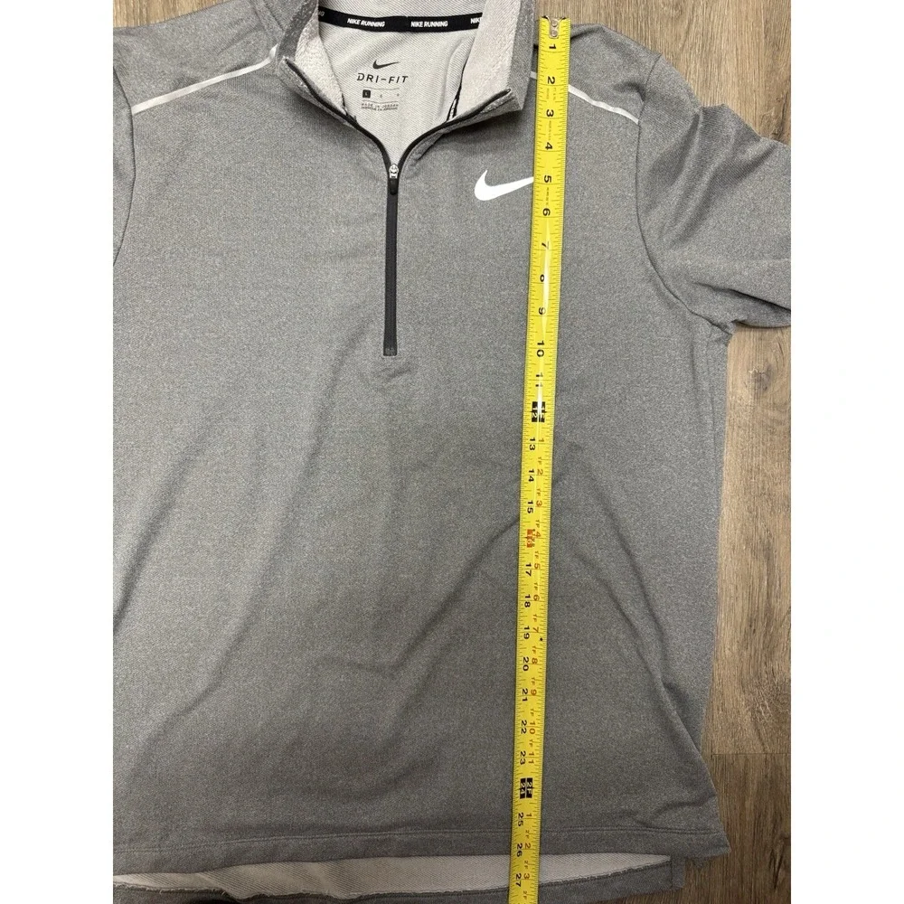 Nike Running Dri-FIT 1/4 Zip Pullover Gray‎ Long Sleeve Men's L